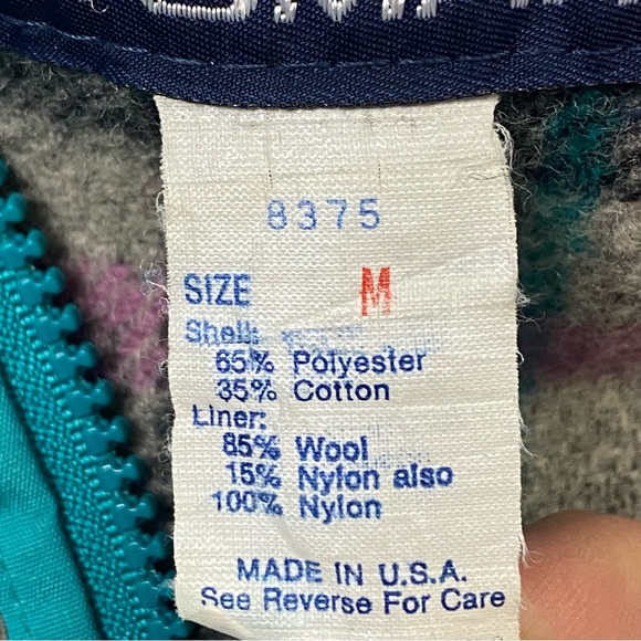 Vintage Woolrich Women’s Teal Wool Lined Hooded Parka Jacket Coat Made In USA M - Picture 12 of 13